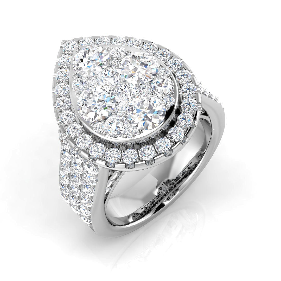 Cluster Diamond Ring 3.05ct–3.67ct – SR414 – 18k White Gold