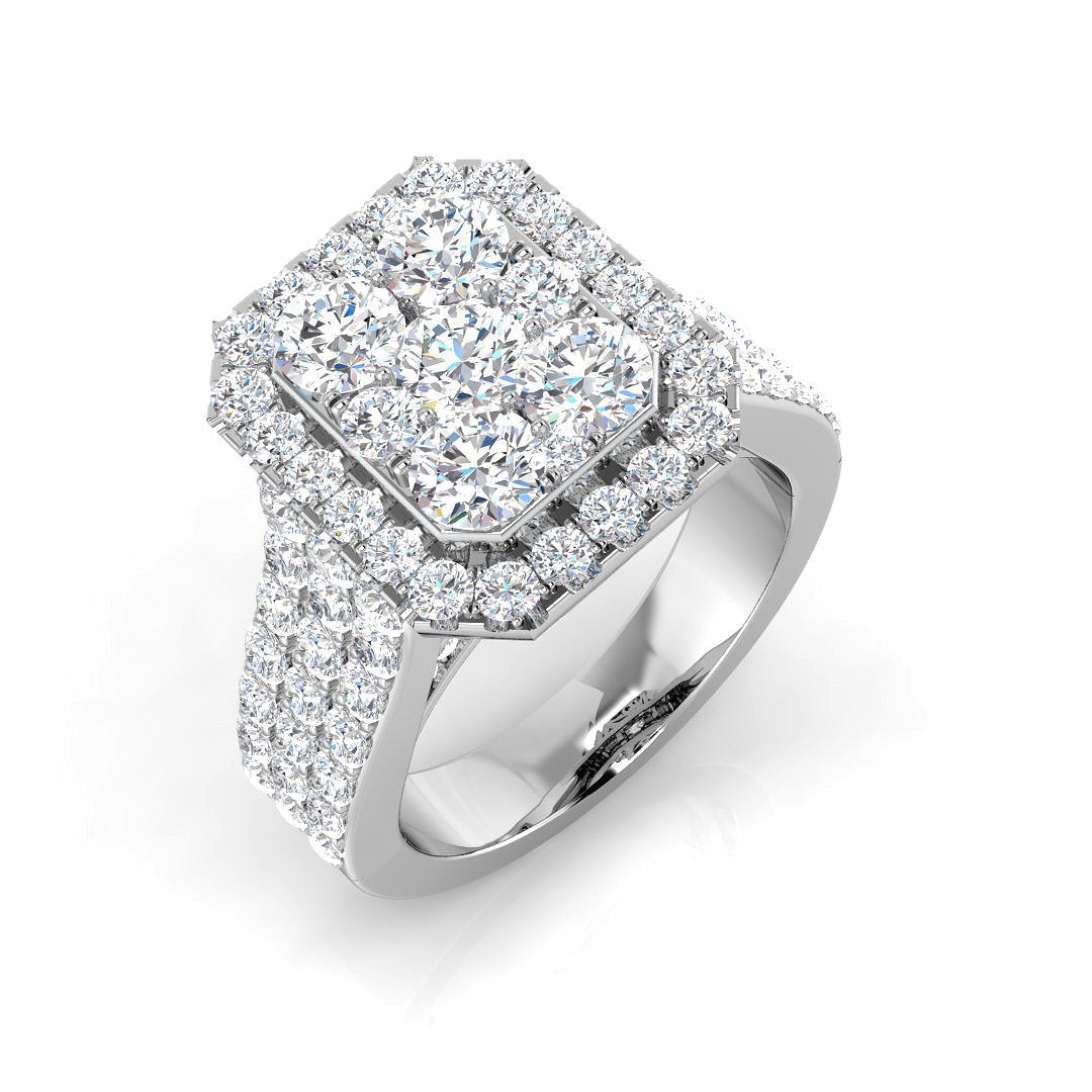 Pave Diamond Ring 2.59ct – SR415 – 18k White Gold