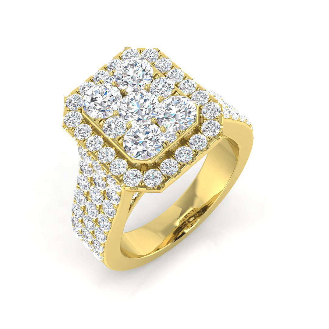 Pave Diamond Ring 2.59ct – SR415 – 18k Yellow Gold