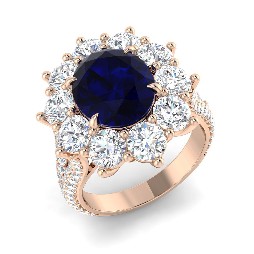 Fancy Lab-Grown Diamond Ring 4.69ct–9.48ct – SR4170~BS – 18k Rose Gold