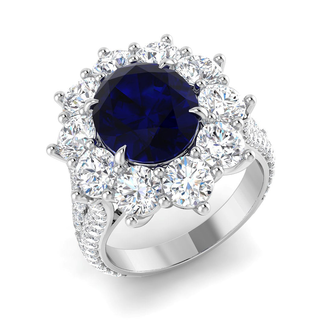 Fancy Lab-Grown Diamond Ring 4.69ct–9.48ct – SR4170~BS – 18k White Gold