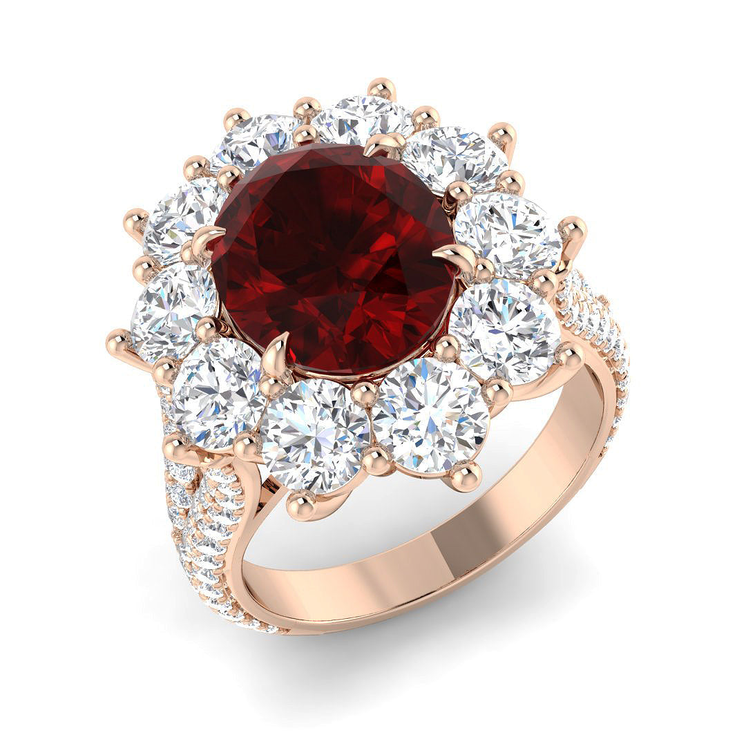 Cluster Lab-Grown Diamond Ring 5.0ct–9.31ct – SR4170~RY – 18k Rose Gold