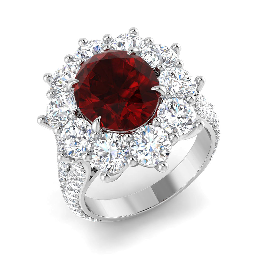 Cluster Lab-Grown Diamond Ring 5.0ct–9.31ct – SR4170~RY – 18k White Gold