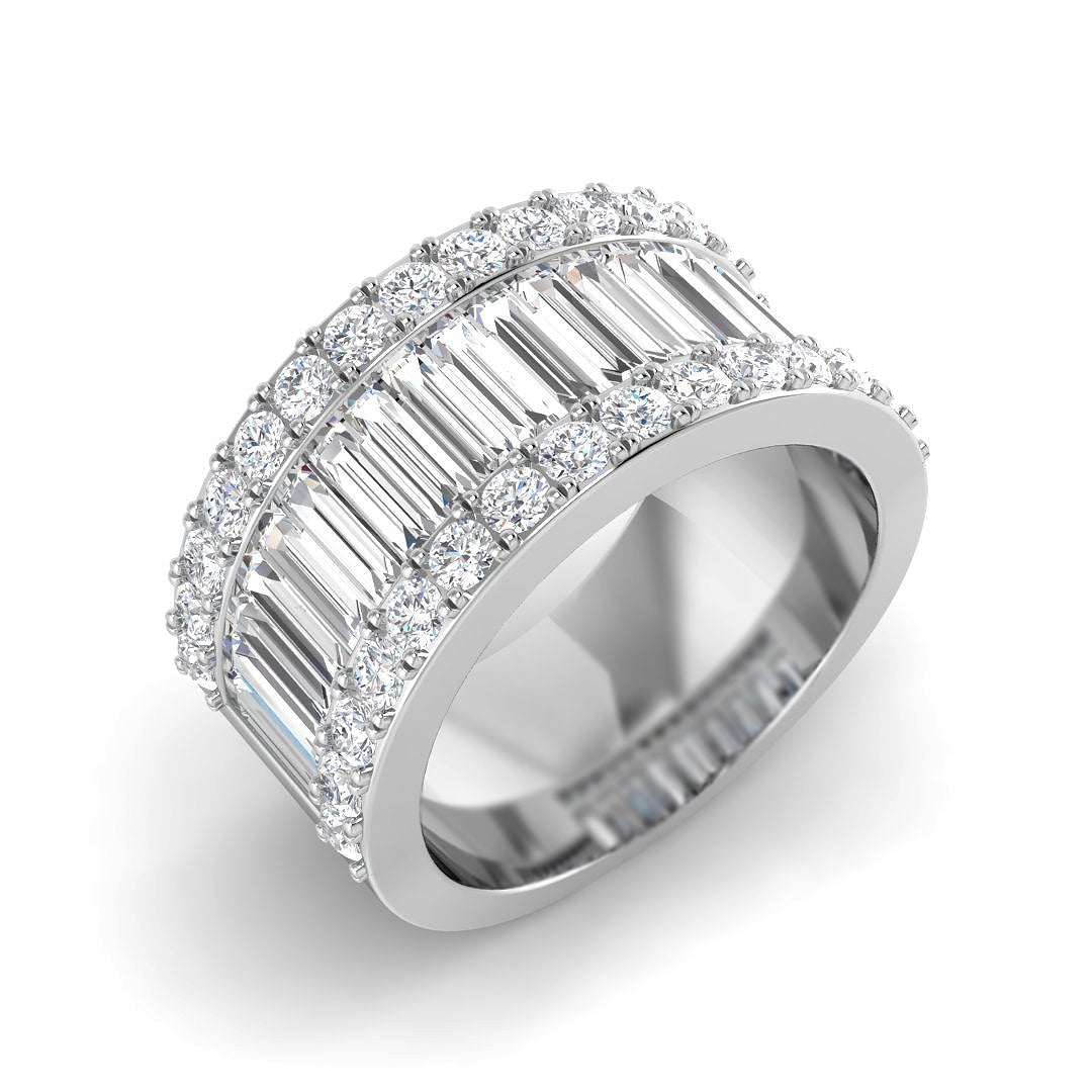 Baguette & Brilliant Diamond Ring 2.4ct – SR4190 – 18k White Gold