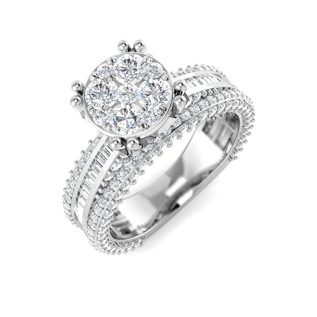 Cluster Diamond Ring 2.23ct – SR4217 – 18k White Gold