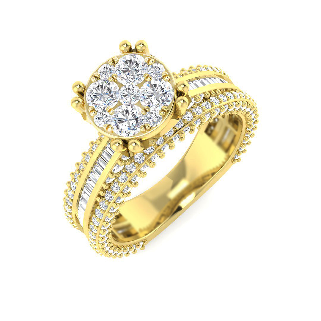 Cluster Diamond Ring 2.23ct – SR4217 – 18k Yellow Gold