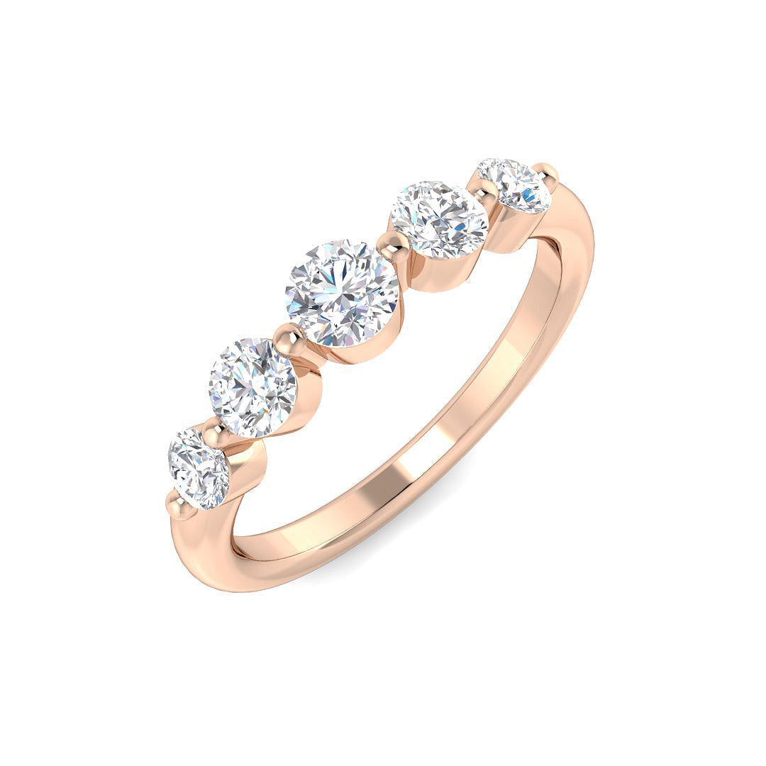 Five Stone Diamond Ring 0.72ct – SR4223 – 18k Rose Gold