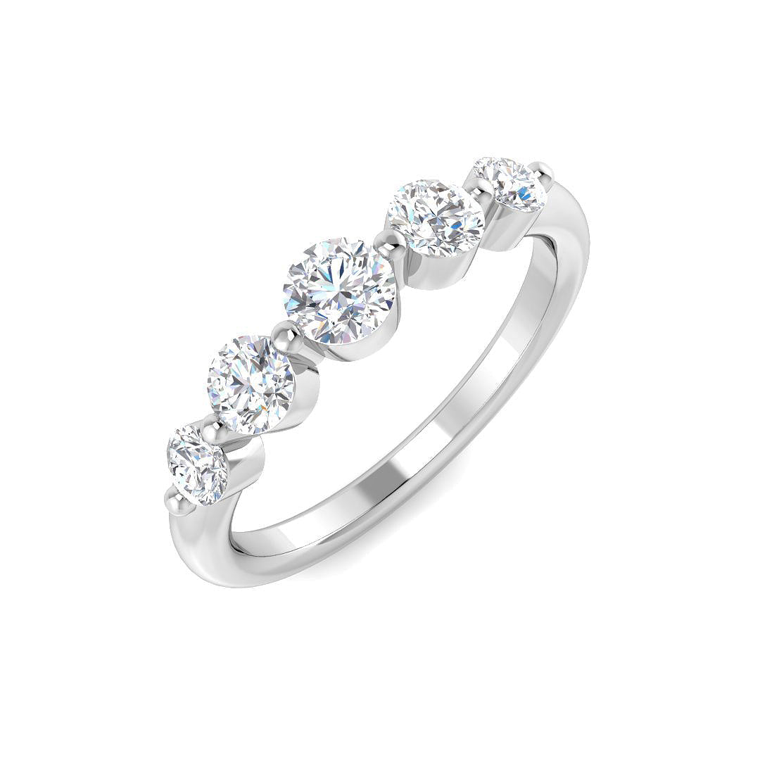 Five Stone Diamond Ring 0.72ct – SR4223 – 18k White Gold