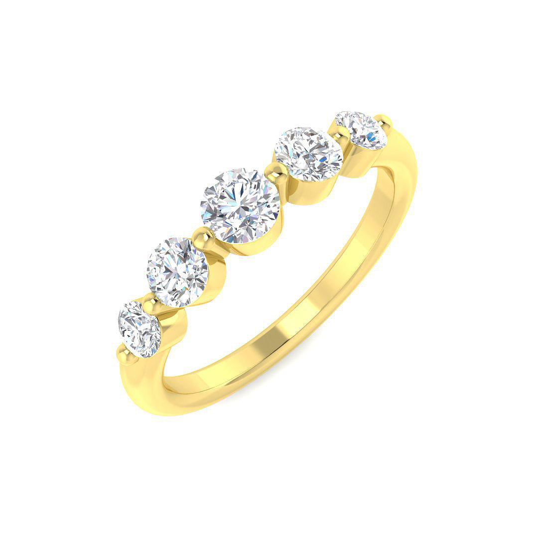 Five Stone Diamond Ring 0.72ct – SR4223 – 18k Yellow Gold