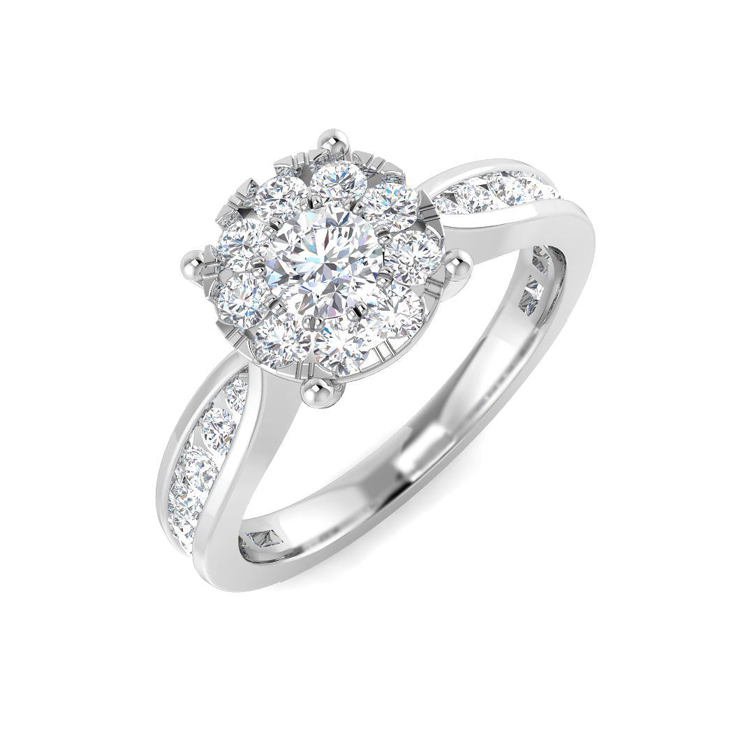 Cluster Diamond Ring 0.37ct–0.87ct – SL8402 – 18k White Gold