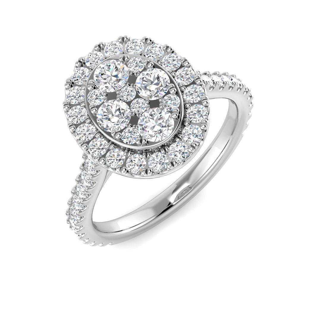 Cluster Diamond Ring 0.45ct–1.06ct – SR4250 – 18k White Gold