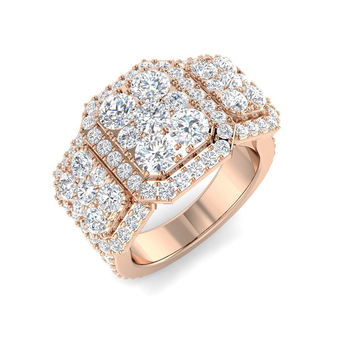Three Stone Diamond Ring 3.44ct – SR4252 – 18k Rose Gold