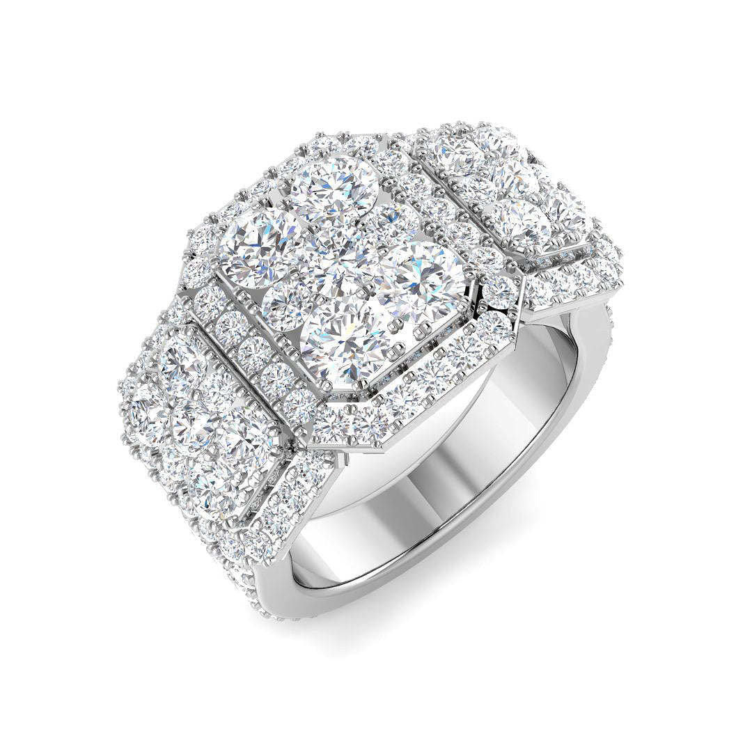 Three Stone Diamond Ring 3.44ct – SR4252 – 18k White Gold