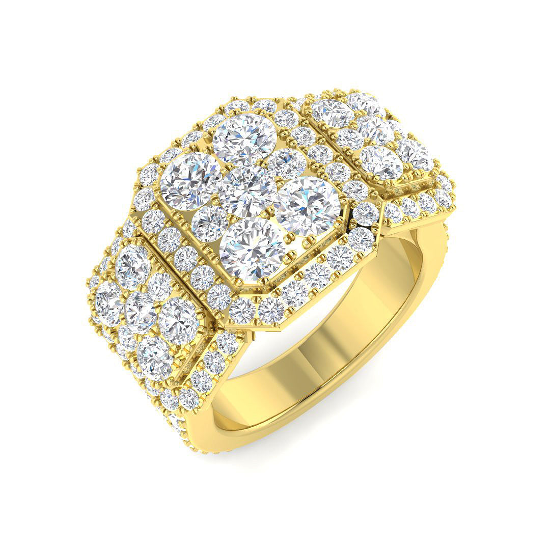 Three Stone Diamond Ring 3.44ct – SR4252 – 18k Yellow Gold