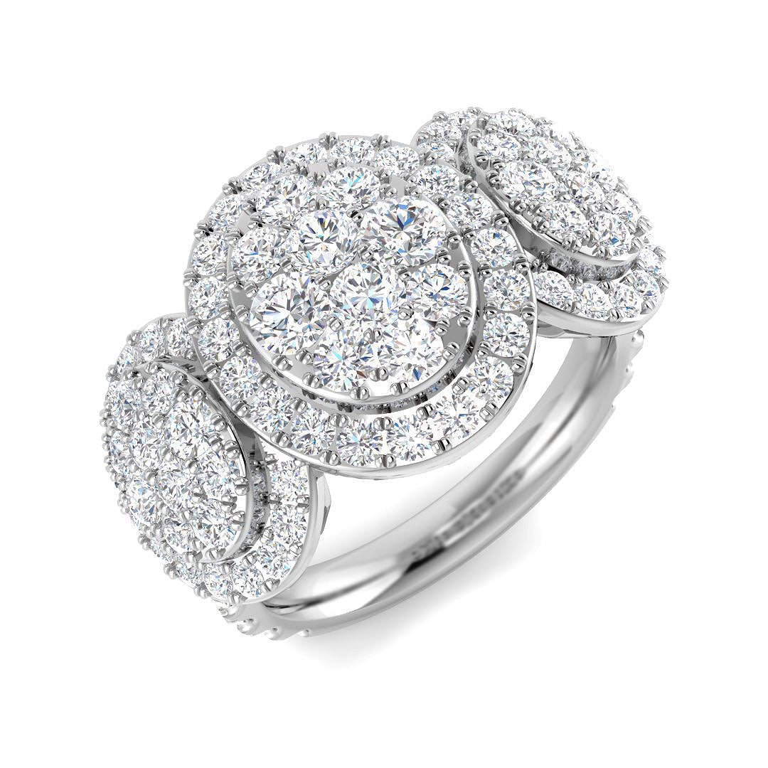 Three Stone Diamond Ring 2.12ct – SR4253 – 18k White Gold