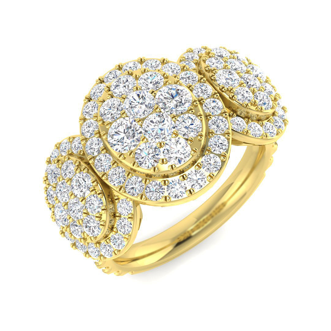 Three Stone Diamond Ring 2.12ct – SR4253 – 18k Yellow Gold