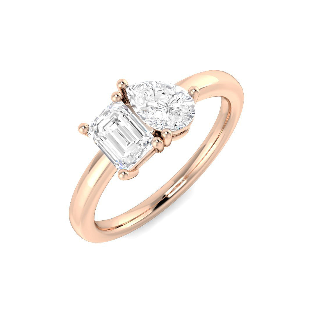 Two Stone Diamond Ring 0.97ct–2.04ct – SR4268 – 18k Rose Gold