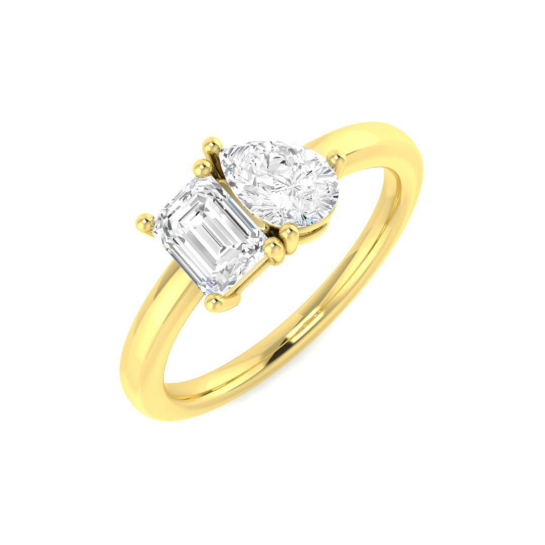 Two Stone Diamond Ring 0.97ct–2.04ct – SR4268 – 18k Yellow Gold