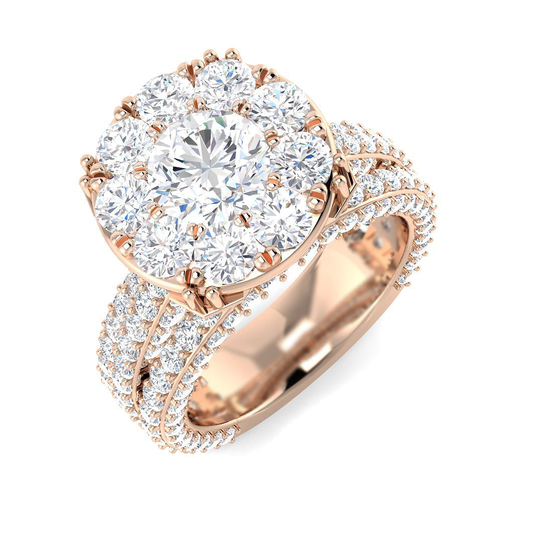 Cluster Lab-Grown Diamond Ring 4.08ct – SR4282 – 18k Rose Gold