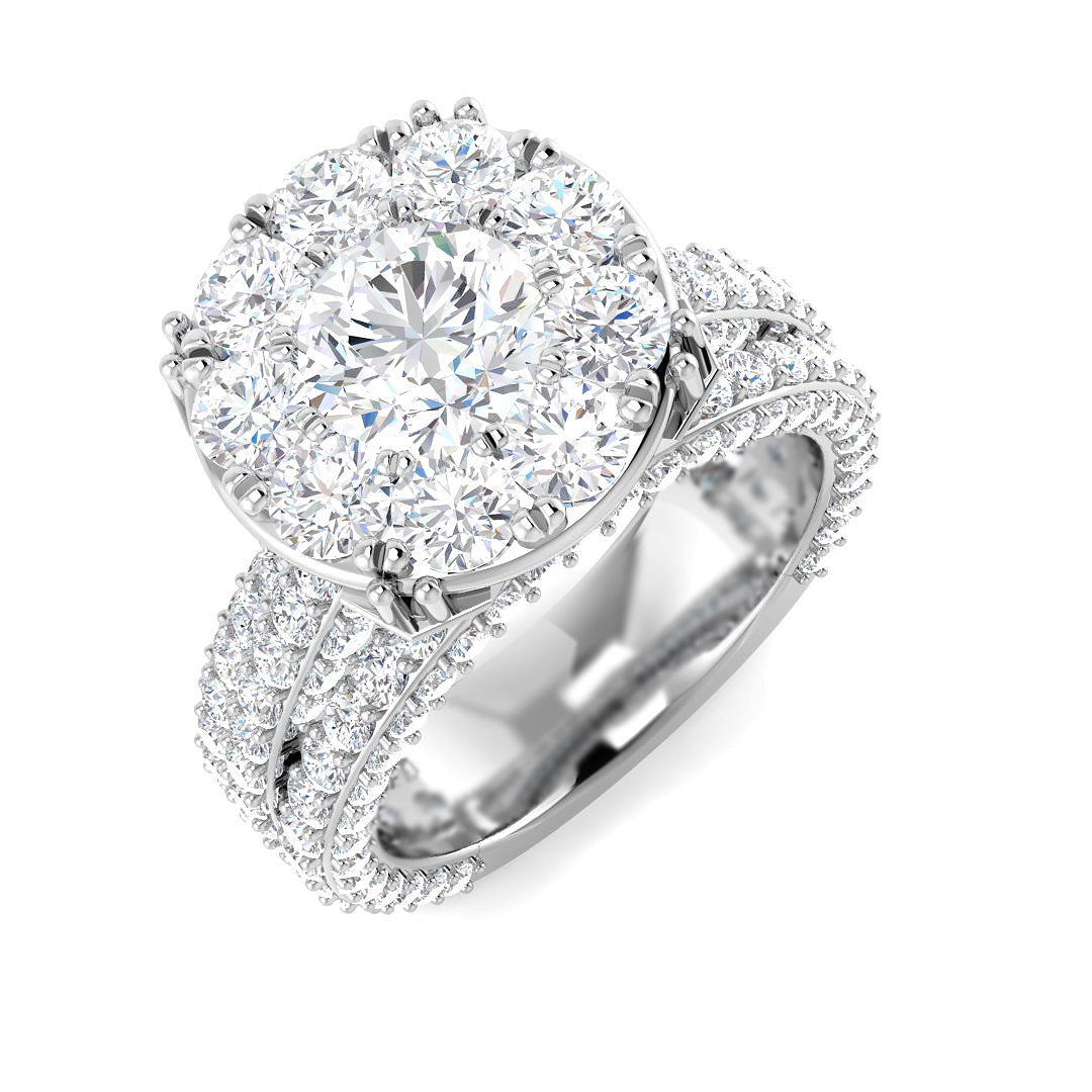 Cluster Lab-Grown Diamond Ring 4.08ct – SR4282 – 18k White Gold