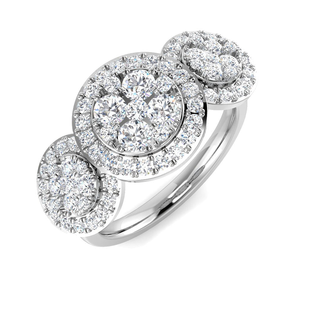 Three Stone Diamond Ring 0.47ct–0.99ct – SL8431 – 18k White Gold