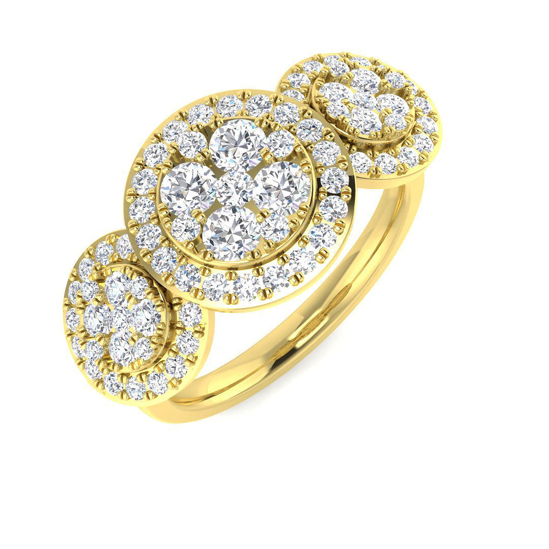Three Stone Diamond Ring 0.47ct–0.99ct – SL8431 – 18k Yellow Gold