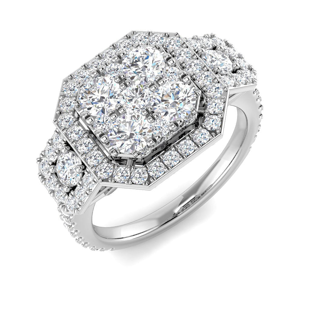Three Stone Diamond Ring 0.61ct–1.57ct – SR4288 – 18k White Gold