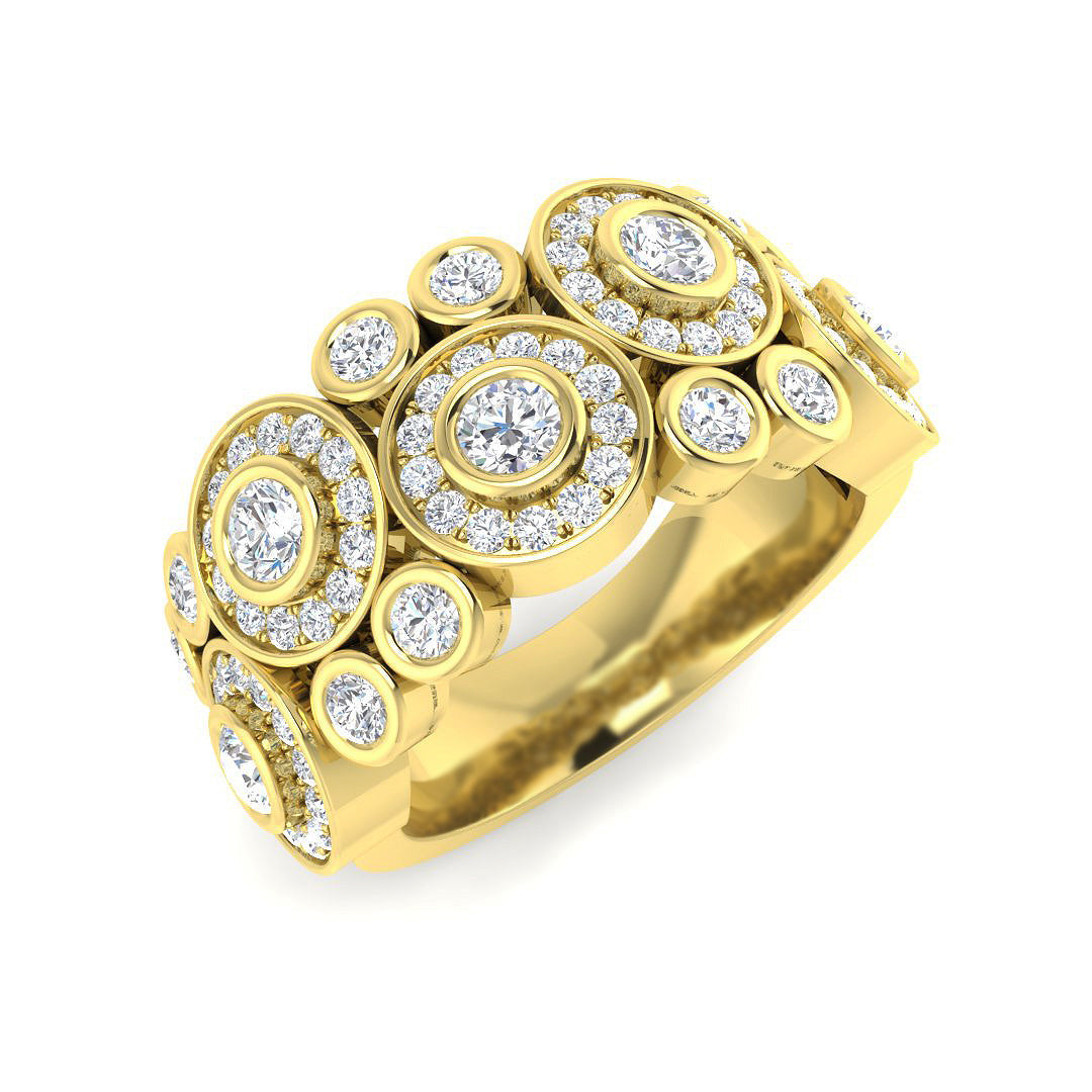 Bubble Diamond Ring 0.96ct–1.37ct – SR4301 – 18k Yellow Gold