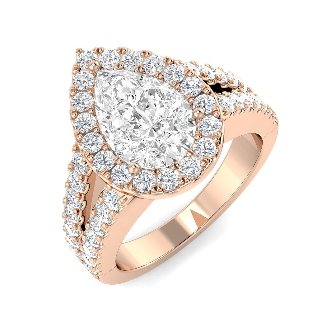 Halo Lab-Grown Diamond Ring 1.89ct–2.5ct – SR4340 – 18k Rose Gold