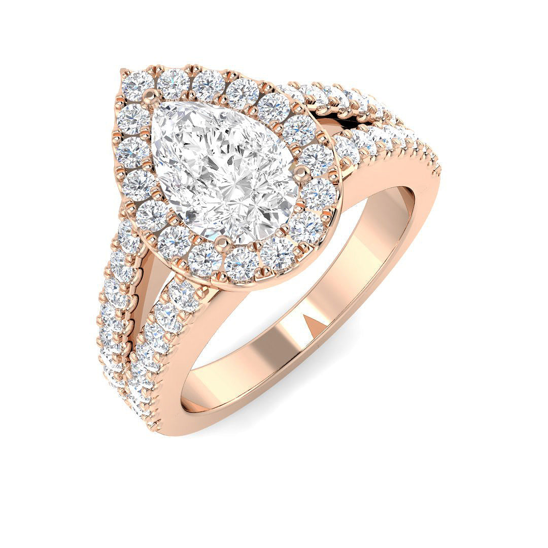 Halo Lab-Grown Diamond Ring 1.89ct–2.5ct – SR4340 – 18k Rose Gold