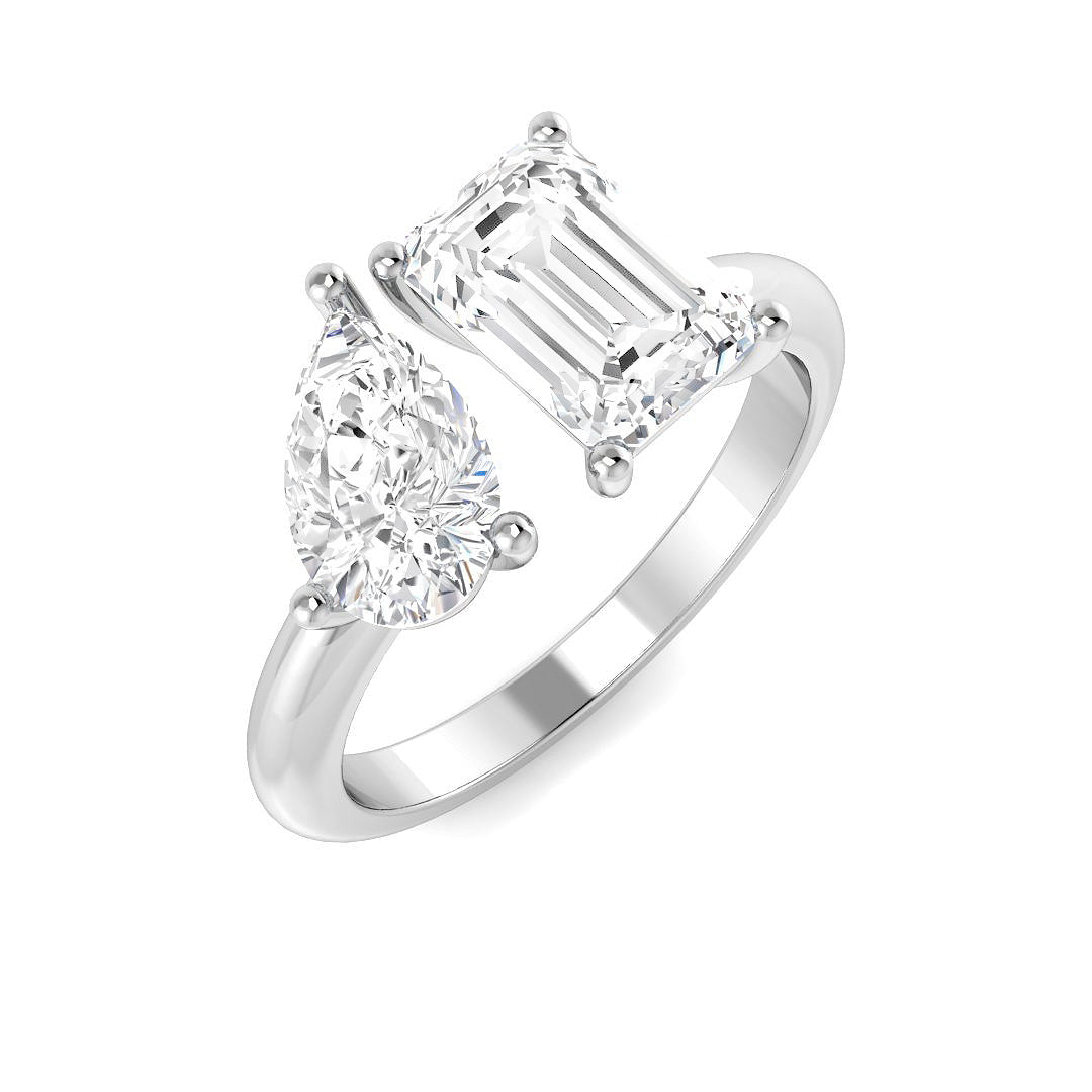 Two Stone Lab-Grown Diamond Ring 2.38ct – SR4347 – 18k White Gold