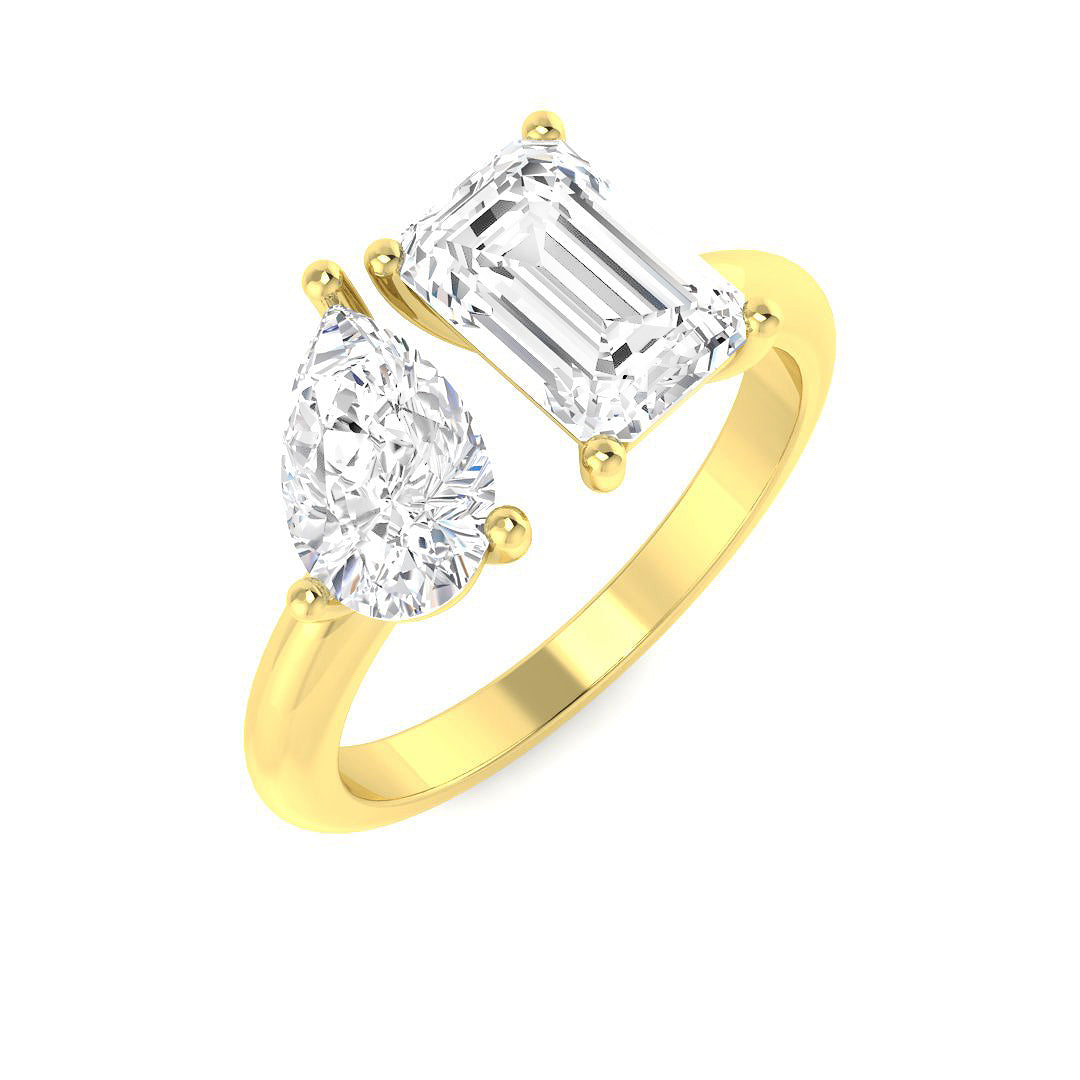 Two Stone Lab-Grown Diamond Ring 2.38ct – SR4347 – 18k Yellow Gold