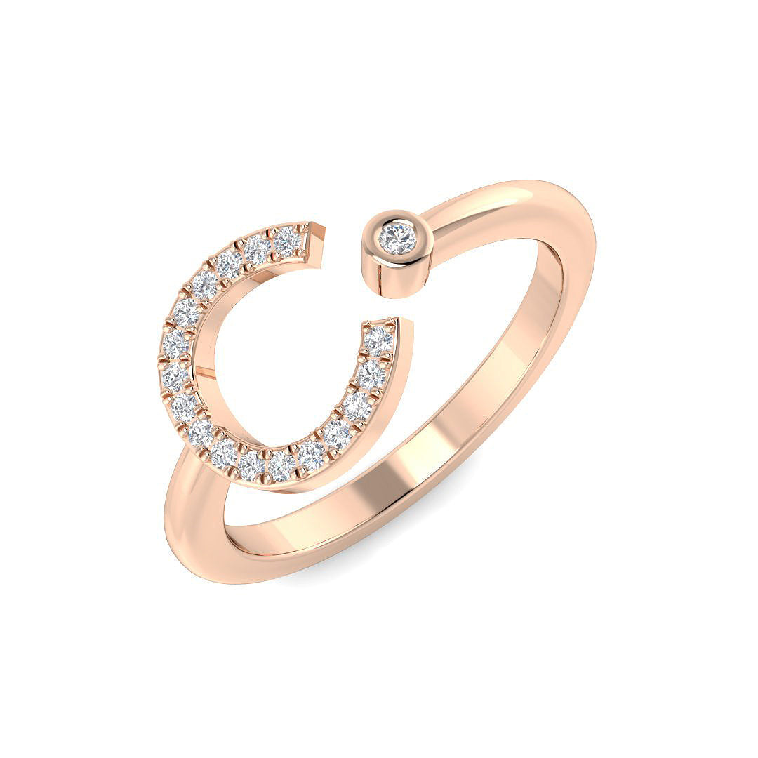 Initials Diamond Ring 0.11ct – SR4350-C – 18k Rose Gold