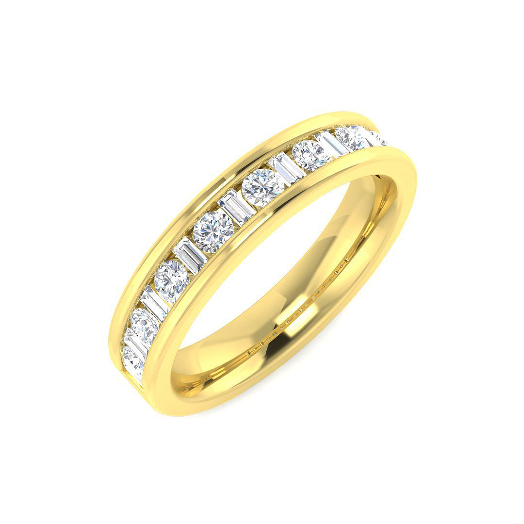 Half Eternity Diamond Ring 0.51ct – SR4353 – 18k Yellow Gold