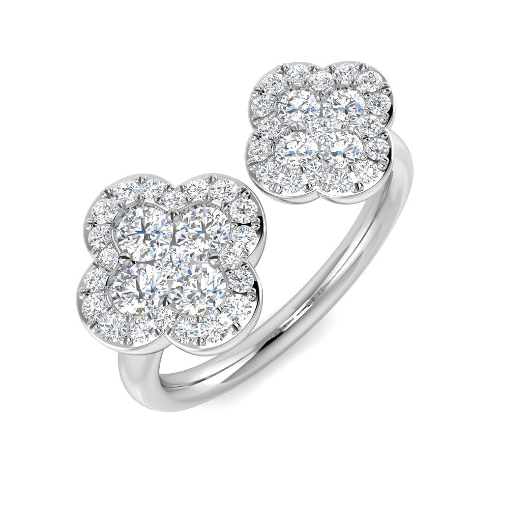 Clover Diamond Ring 0.82ct–0.93ct – SR2905 – 18k White Gold