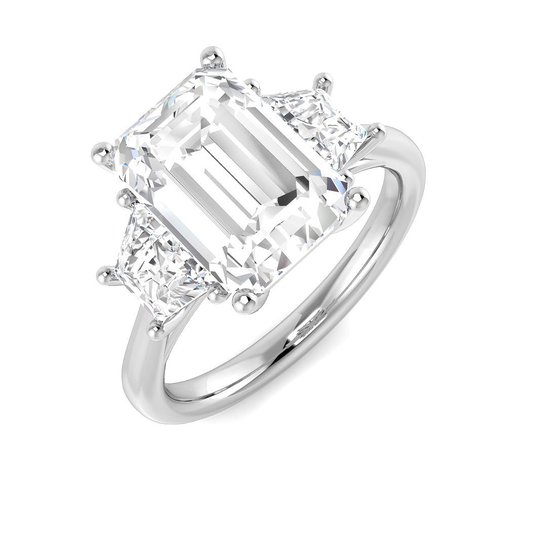 Three Stone Diamond Ring 0.98ct–5.03ct – SR3470 – 18k White Gold