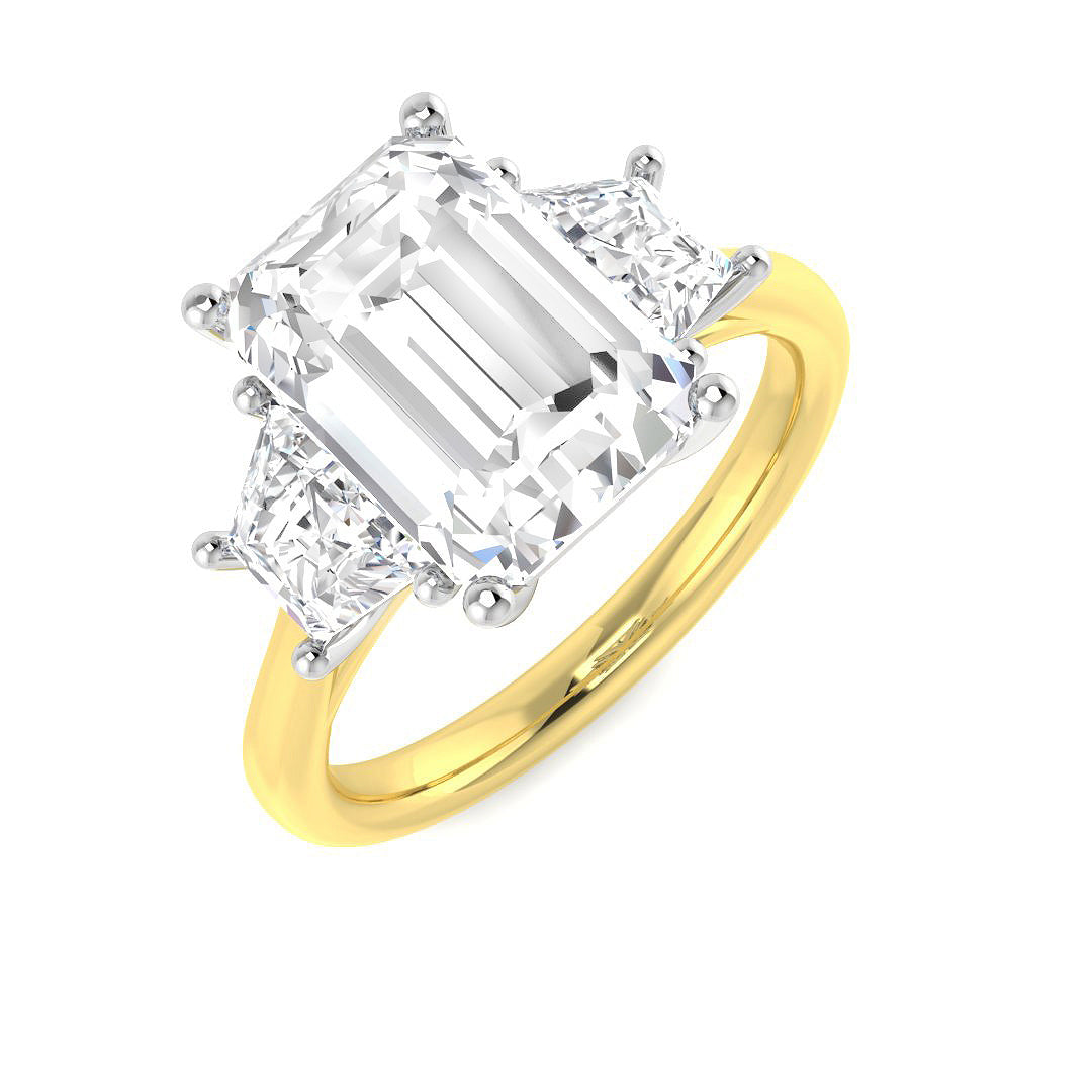 Three Stone Diamond Ring 0.98ct–5.03ct – SR3470 – 18k Yellow Gold