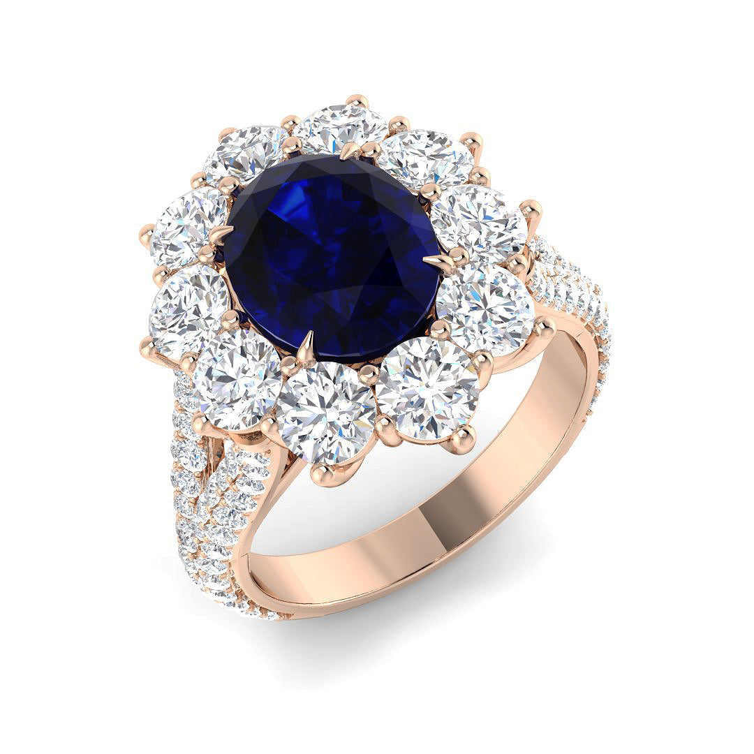 Fancy Lab-Grown Diamond Ring 4.69ct–9.48ct – SR4170~BS – 18k Rose Gold