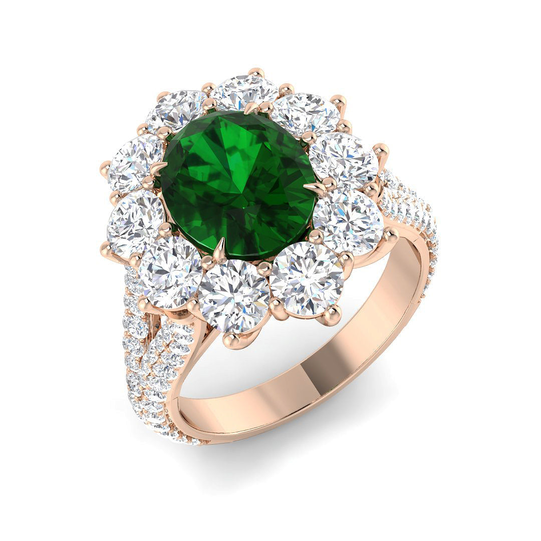 Fancy Lab-Grown Diamond Ring 4.83ct – SR4361~EM – 18k Rose Gold