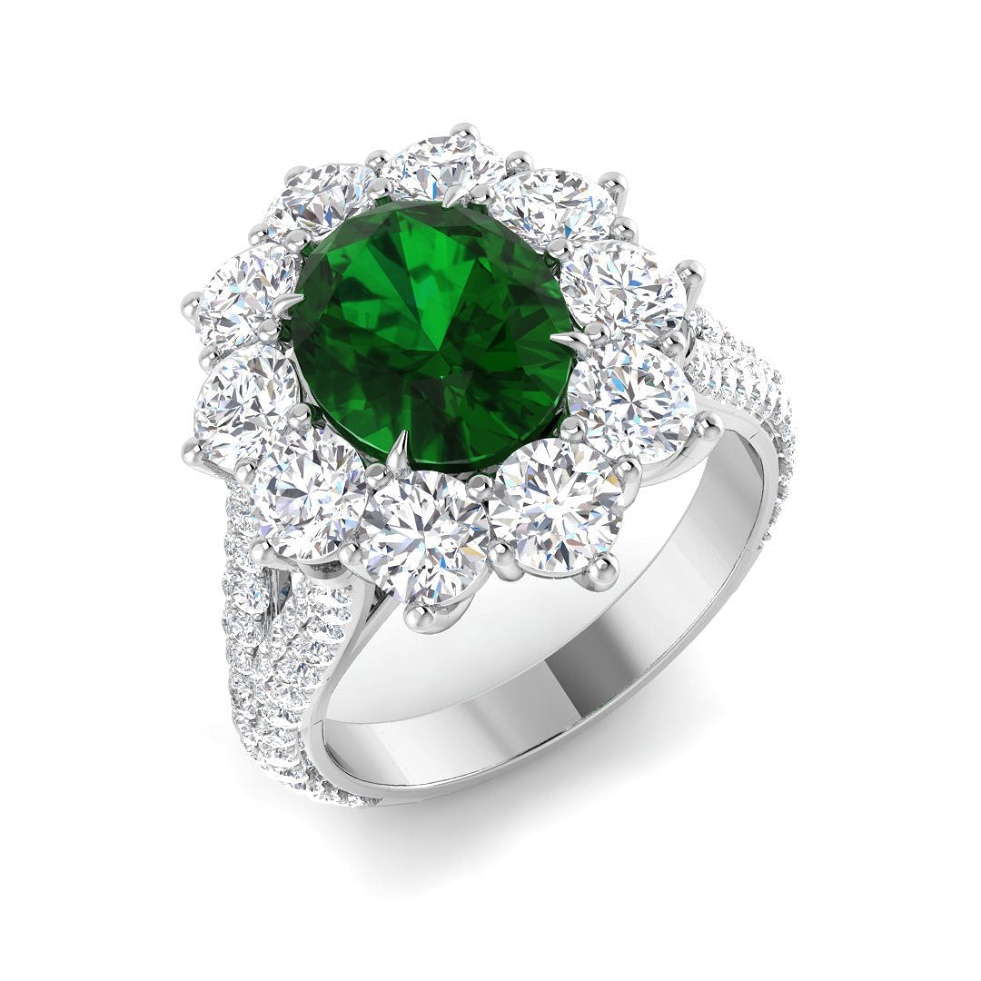 Fancy Lab-Grown Diamond Ring 4.83ct – SR4361~EM – 18k White Gold