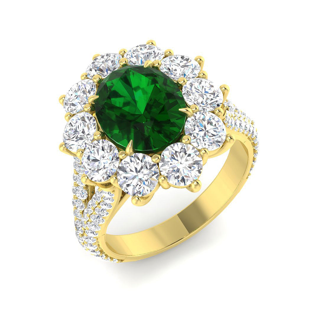 Fancy Lab-Grown Diamond Ring 4.83ct – SR4361~EM – 18k Yellow Gold