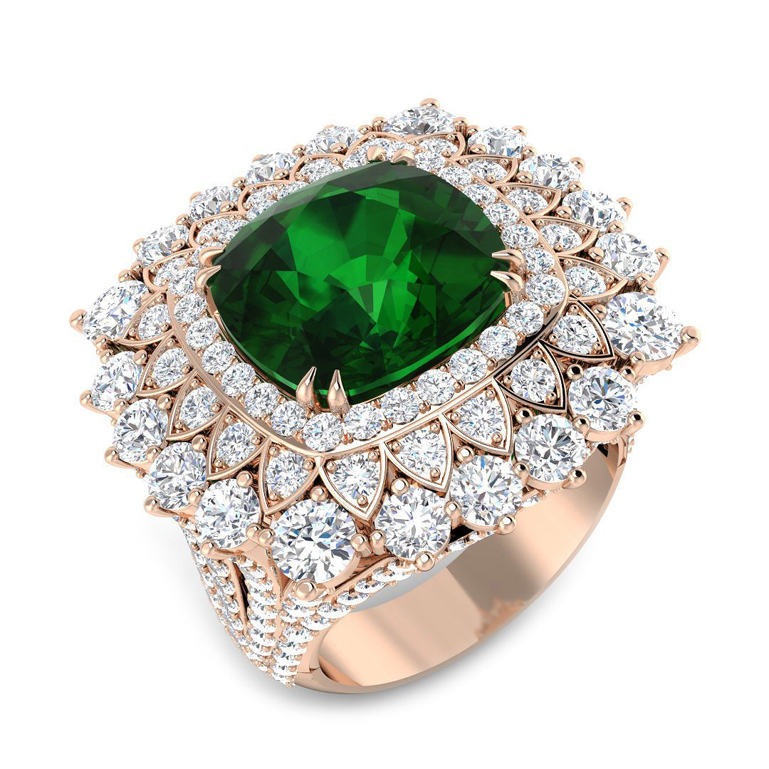 Fancy Lab-Grown Diamond Ring 10.8ct–13.9ct – SR4363 – 18k Rose Gold
