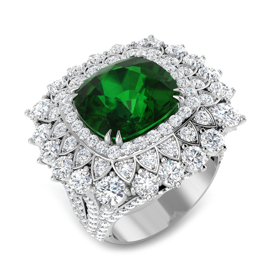 Fancy Lab-Grown Diamond Ring 10.8ct–13.9ct – SR4363 – 18k White Gold
