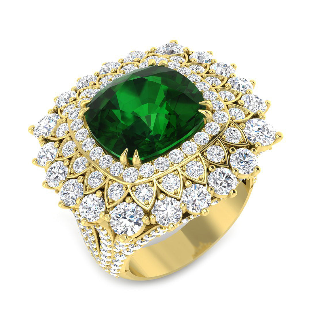 Fancy Lab-Grown Diamond Ring 10.8ct–13.9ct – SR4363 – 18k Yellow Gold