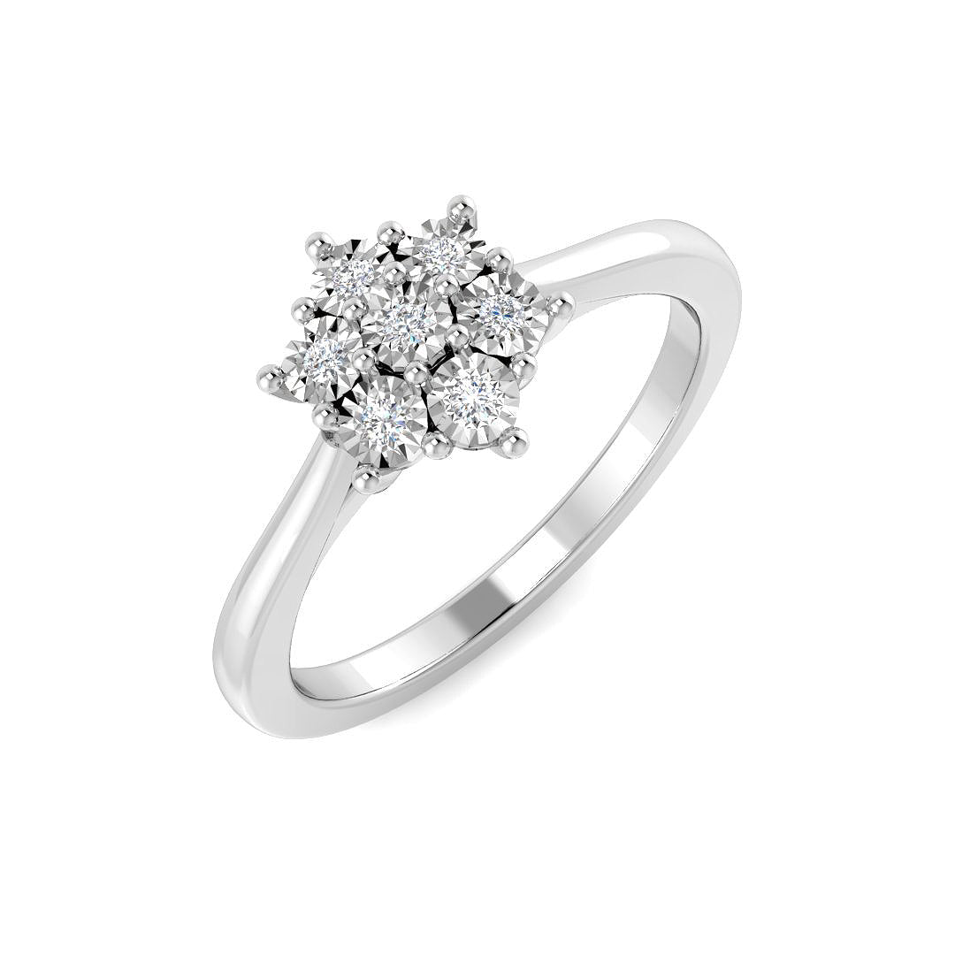 Multi Stone Diamond Ring 0.06ct – SR4364 – 18k White Gold