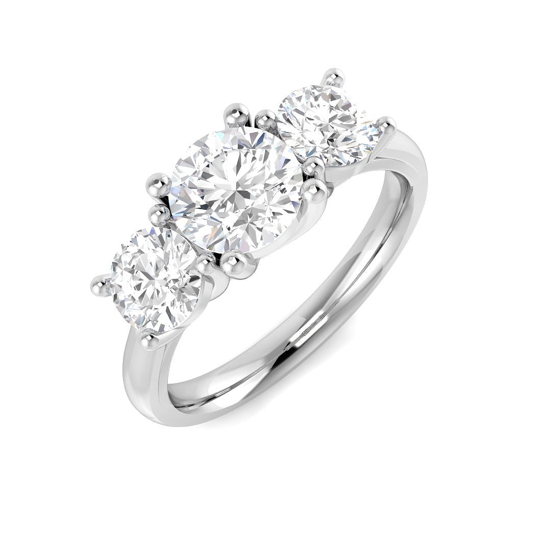Three Stone Diamond Ring 2.07ct – SR4370 – 18k White Gold