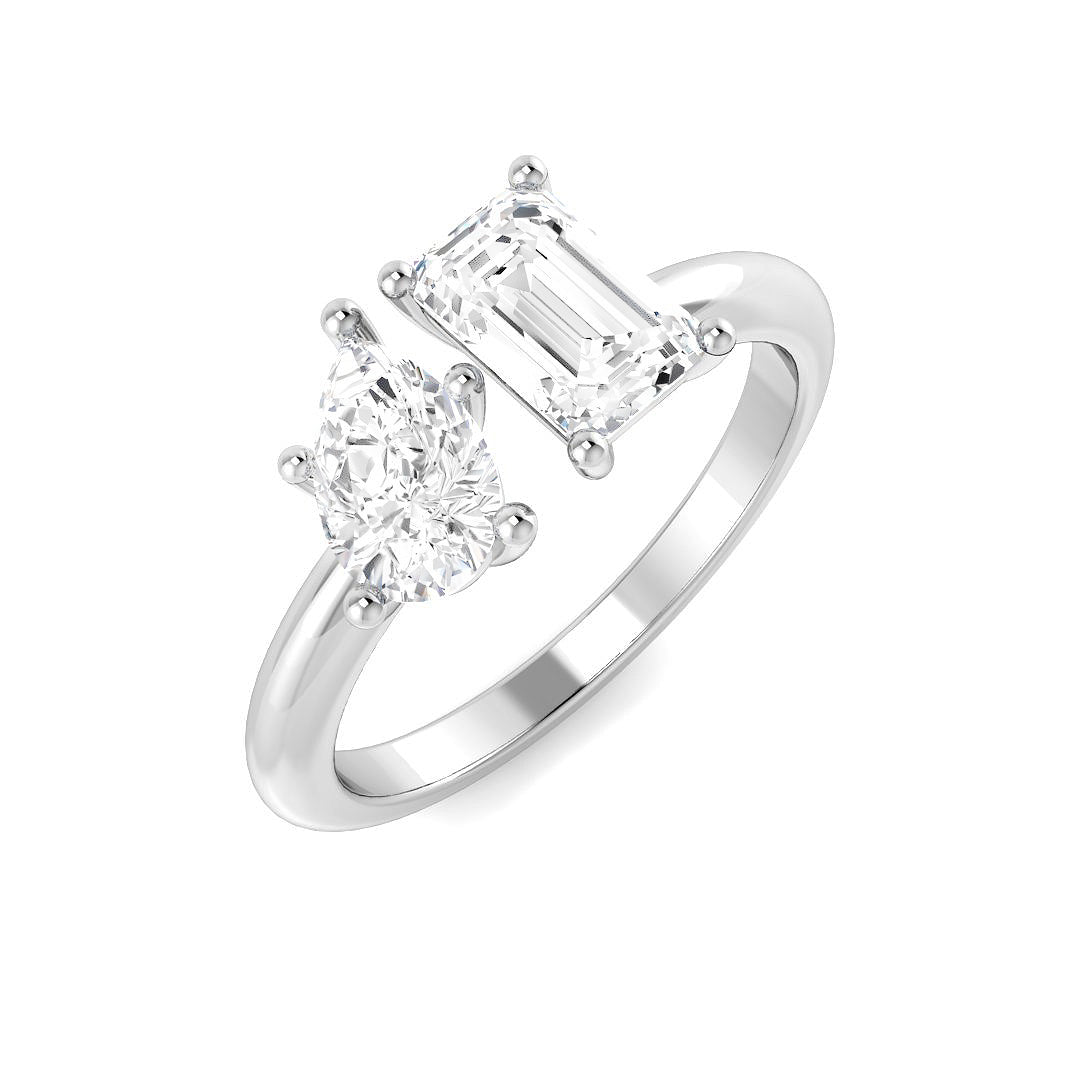 Two Stone Lab-Grown Diamond Ring 1.45ct–1.6ct – SR4439 – 18k White Gold