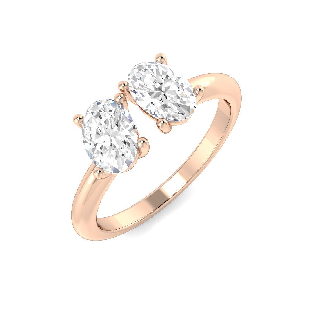 Two Stone Lab-Grown Diamond Ring 1.17ct – SR4441 – 18k Rose Gold