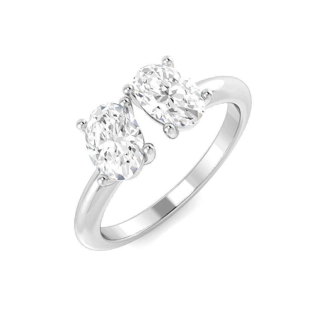 Two Stone Lab-Grown Diamond Ring 1.17ct – SR4441 – 18k White Gold