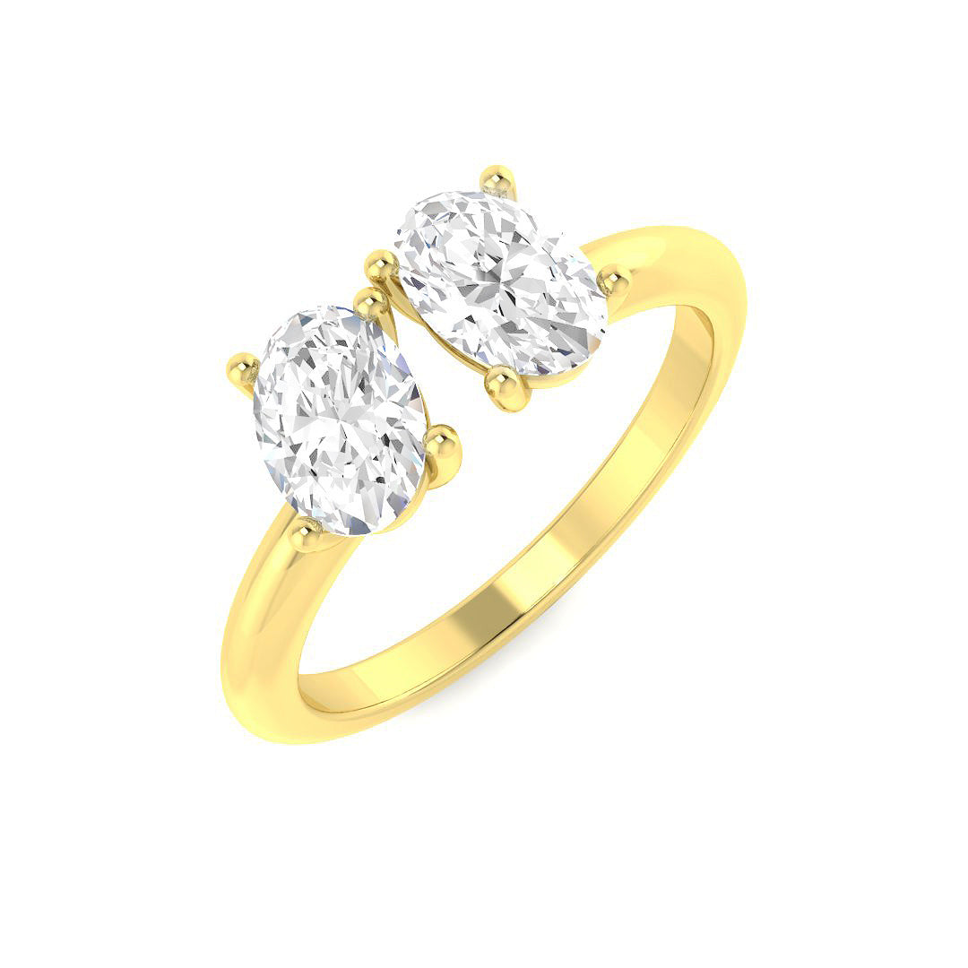 Two Stone Lab-Grown Diamond Ring 1.17ct – SR4441 – 18k Yellow Gold